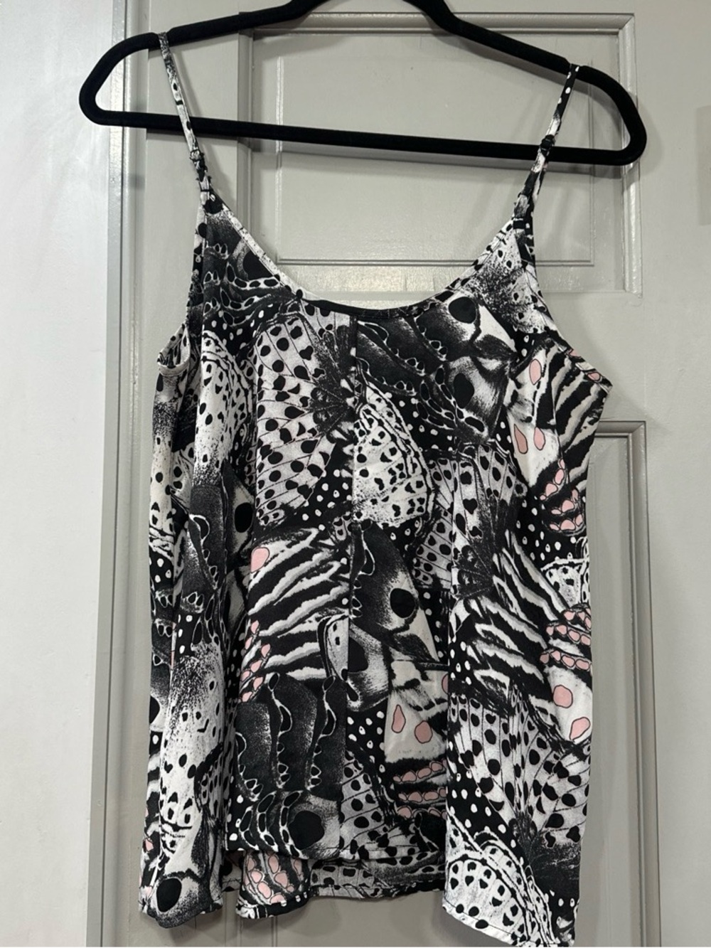 Apt. 9 Black, White & Pink-Print Spaghetti Strap Tank